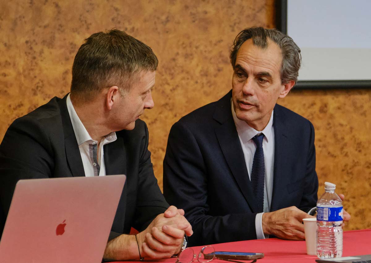 Stéphan Martinez avec l'économiste Philippe Dessertine